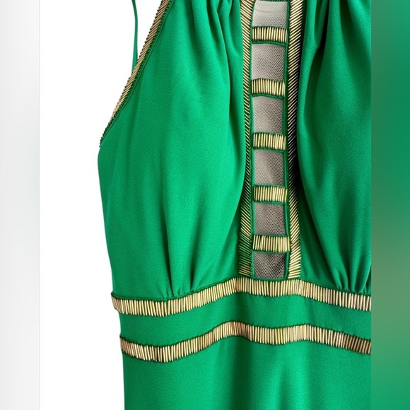 Xscape Emerald Green Beaded Prom Dress Formal Evening Gown Halter Black Tie Sz 2 - Picture 5 of 10
